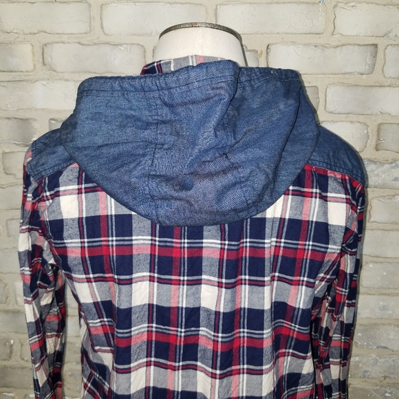 Yishion mens plaid shirt size XL blue denim bottom - Picture 4 of 8